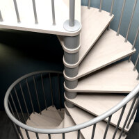 Platzsparende Spindeltreppe C20 - 160cm, 315 - 345cm (14...