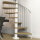 Platzsparende Spindeltreppe C20 - 160cm, 315 - 345cm (14 Stufen + Podest), Schwarz, Wallnuss, PVC Handlauf
